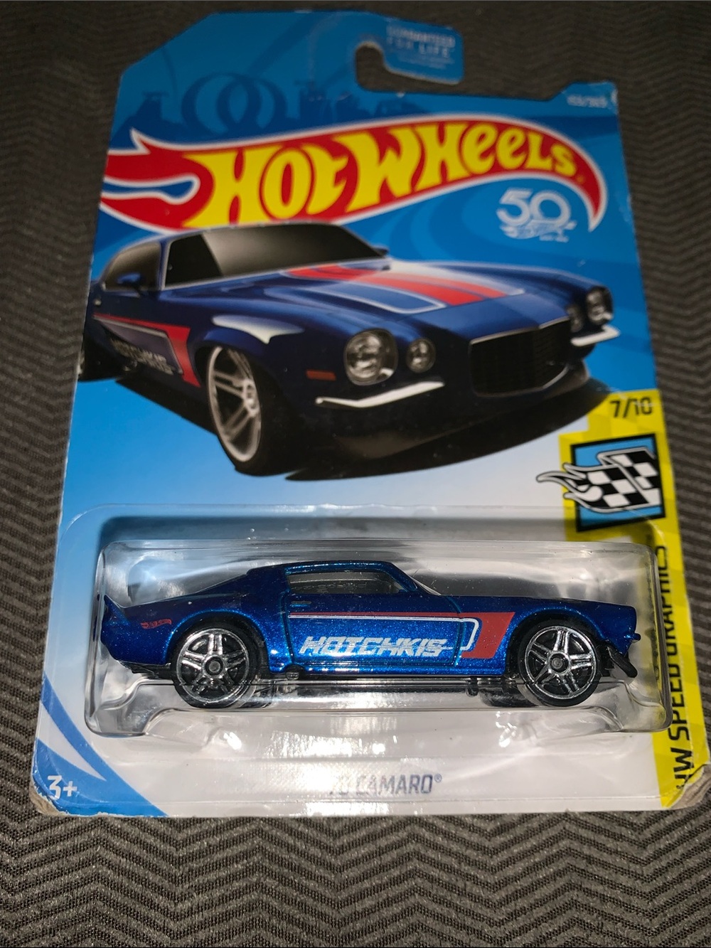 1970 Camaro Speed Graphics Blue Hot Wheels